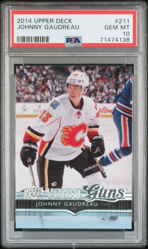 2014 UD Young Guns RC #211 Johnny Gaudreau PSA 10 GEM MT front